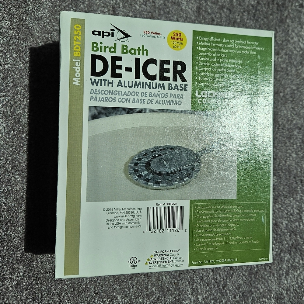 api Bird Bath De-icer with aluminum base